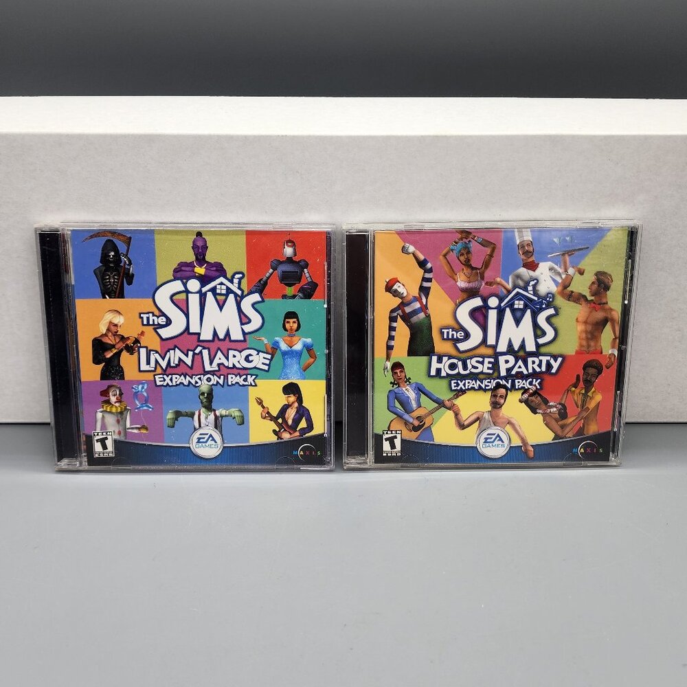 The Sims Livin' Large & House Party Expansion Pack PC Discs Complete EA Games